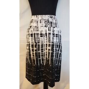 Calvin Klein Women's Black & White Straight Pencil Skirt Front Pockets Lined